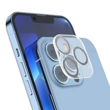 1入組金屬亮絲手機攝像頭膜適用於iPhone - 銀色 - 查看 24