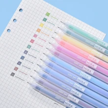 6/12pcs Colorful Gel Pens 0.5mm, Simple Gel Pens For Students, Fresh Color Palette Pens, Watercolor Pens, Diary Pens, Suitable For Students' Daily Writing, Office Diary And Bookkeeping - Back To School Season - One Size Fits All - View 1