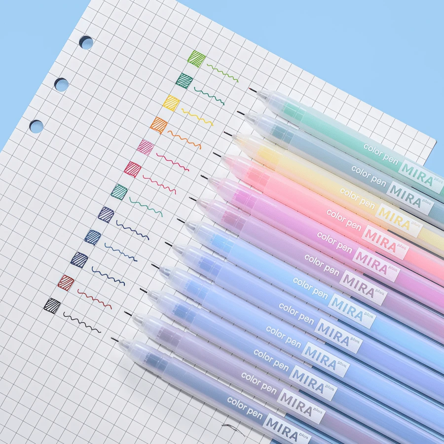 6/12pcs Colorful Gel Pens 0.5mm, Simple Gel Pens For Students, Fresh Color Palette Pens, Watercolor Pens, Diary Pens, Suitable For Students' Daily Writing, Office Diary And Bookkeeping - Back To School Season - One Size Fits All - View 1