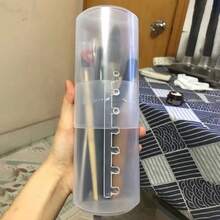 1个透明化妆刷收纳筒 - 多功能收纳管 - 6档可调节伸缩，防尘防水，带盖，刷管包，房间装饰，包包，化妆包，梳妆台，旅行，化妆包，旅行必备，收纳盒，储物，旅行必备，化妆品收纳盒，化妆包，化妆品收纳盒，收纳盒，洗漱包，桌面收纳盒，化妆品包，化妆袋，化妆品收纳，梳妆台配件，化妆袋，化妆包，珠宝盒，收纳袋，化妆刷架，刷架，香水收纳盒，收纳袋，女士礼物，圣诞礼物，女士礼物创意，房间装饰 - 無色 - 查看 7