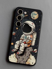 1pc Interstellar Astronaut Phone Case Protective Cover Black TPU Soft Shell Wear-Resistant Shockproof Full Coverage Compatible With Huawei Honor Galaxy A04e/A05s/A13/A14/A15/A34/A35/A50/A52/A53/A54/S21/S22/S23/S24/S25/S25Ultra/S25 FE/S26/S26PLUS/S26ULTRA/S26 EDGE/ 6A/7A/8A/ 12T/13T/14T[International Version Not Local Version] - Black - View 5