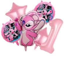 Angel Stitch Party Balloon Set, Pink Star And Round Printed Foil Balloons, Suitable For Birthday Party, Anime Theme Photo Decoration - As Shown In the Figure - View 17