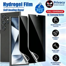 XINHONGYU 2片裝隱私全覆蓋柔軟水凝膠螢幕保護貼，適用於 Galaxy S25/ S25 Plus/ S25 Ultra/ Galaxy S24 Ultra/ S23/ S22/ S21/ S20 Ultra，適用於 S22plus/S22utral/S23plus/S24plus，隱私水凝膠螢幕保護貼（非鋼化玻璃） - 黑色 - 查看 20