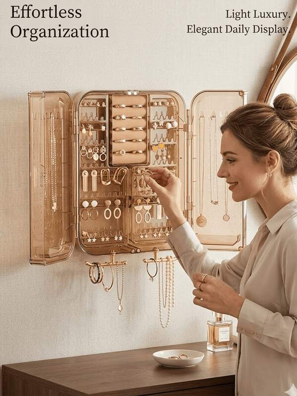 Aesthetic Wall Jewelry Organizer Tangle-Free Modern Earring Holder For Girls Durable Display Rack Bedroom Accessories Storage Box