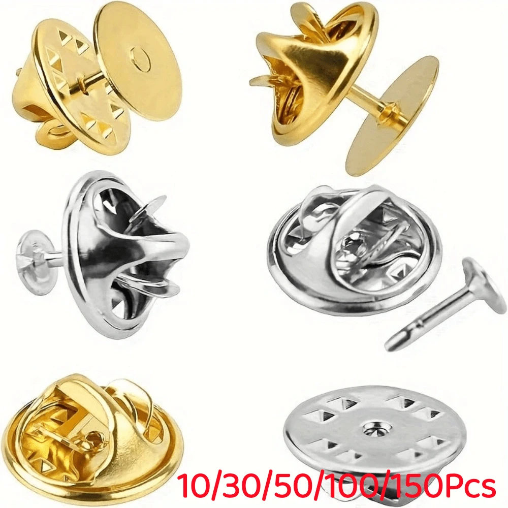 10/30/50/100/150個蝴蝶扣胸針別針背扣，適用於衣物服飾DIY徽章珠寶製作配件手工材料