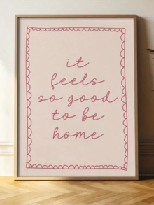 1件裝裱畫布牆面藝術海報「Coming Home Is Great」畫布海報，日常正能量提醒海報，居家裝飾，時尚臥室藝術宿舍裝飾，適用於客廳、臥室、辦公室、餐廳、酒吧、浴室裝飾，生日畢業禮物 - 彩色 - 查看 1