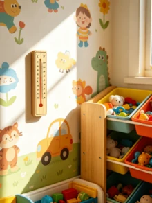 12uds Termómetro de pared de madera doble escala °C y °F, termómetro ambiental para interior hogar invernadero(20*3.8*0.7cm) - termómetro de madera - Ver 3