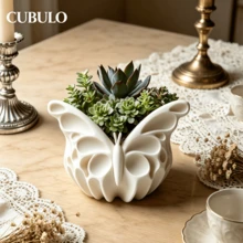 Cubulo 3D鏤空翅膀蝴蝶矽膠模具，可重複使用樹脂鑄造模具，適用於DIY香氛蠟燭、多肉植物盆栽、筆筒、環氧樹脂與石膏黏土手工藝，居家美學裝飾禮品，1件裝 - 模具 - 查看 8