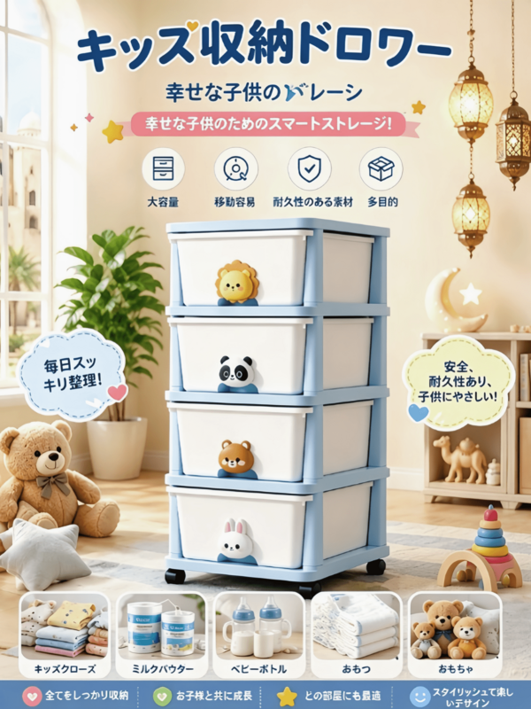 Children's Storage Shelf, Kids' Case, Drawer-Type, Mobile Bookshelf, Large Capacity, Space-Saving, Dustproof And Moisture-Resistant, With Casters, Multi-Size, For Clothes, Toys, Snacks, Picture Books, Stationery, Living Room, Bedroom, Children's Room, No Installation Required, Lightweight, Children's Storage Furniture
