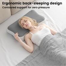 1 buah Bantal Leher Busa Memori untuk Tidur, Bantal Serviks Ergonomis untuk Tempat Tidur, Busa Memori dengan Daya Pantul Lambat untuk Tidur Nyaman, Cocok untuk Semua Posisi Tidur, Sarung Pendingin yang Dapat Dilepas dan Dicuci - Grey - View 4