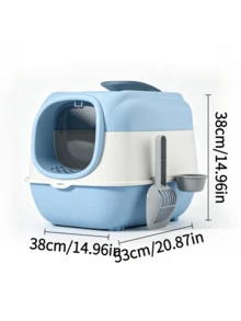 1pc Fully Enclosed Drawer-Style Litter Boxes Available In Multiple Colors, Featuring Leak-Proof Design, Deodorizing Function And Easy Disassembly For Cleaning; Top-Entry Cat Toilet Supplies. - one-size - View 11