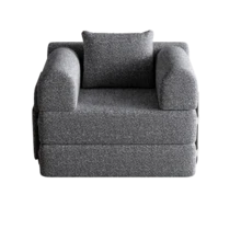 [Patented Design] 2-In-1 Chenille Sofa Bed With Storage Compartment In Armrest, Three Metal Frames And Multiple Configuration Options. - 灰色 - 查看 2