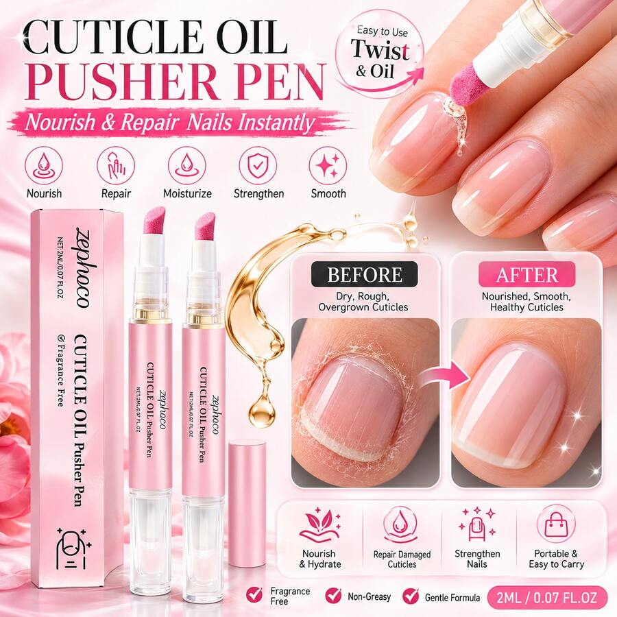 2pcs Nail Care Oil Pen, Daily Moisturizing Nail Care, Easy To Apply Nail Polish Pen