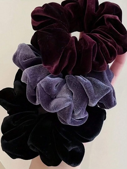 3/4 Pcs Women's Autumn/Winter Velvet Hair Accessories Headwear Simple Elegant High-End Scrunchie Suitable For Daily Use Ponytail Hair Ties Elastics Rubber Bands