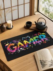Tấm lót chuột chơi game cỡ XXXL cực lớn, siêu mịn, phủ kín toàn bộ bàn làm việc, có thể giặt, chống thấm nước, chống trượt, kích thước 39,37"X19,69", đế cao su chống trượt, bề mặt vải, nền đen, họa tiết GAMER nhiều màu sắc, tấm lót bàn phím lớn bảo vệ bàn làm việc máy tính văn phòng, tương thích với chuột có dây và không dây, sử dụng cho văn phòng, nhà và chơi game, quà tặng, quà tặng Ngày của Mẹ, quà tặng ngày lễ - Xem 8