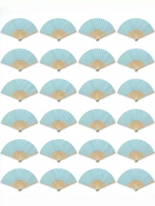 1/5/8片装空白竹制折叠手扇，便携式凉扇，适合户外旅行、徒步、日常生活，也是送给家人、朋友、爱人的生日、节日、露营礼物。 - 淺綠色 - 查看 39