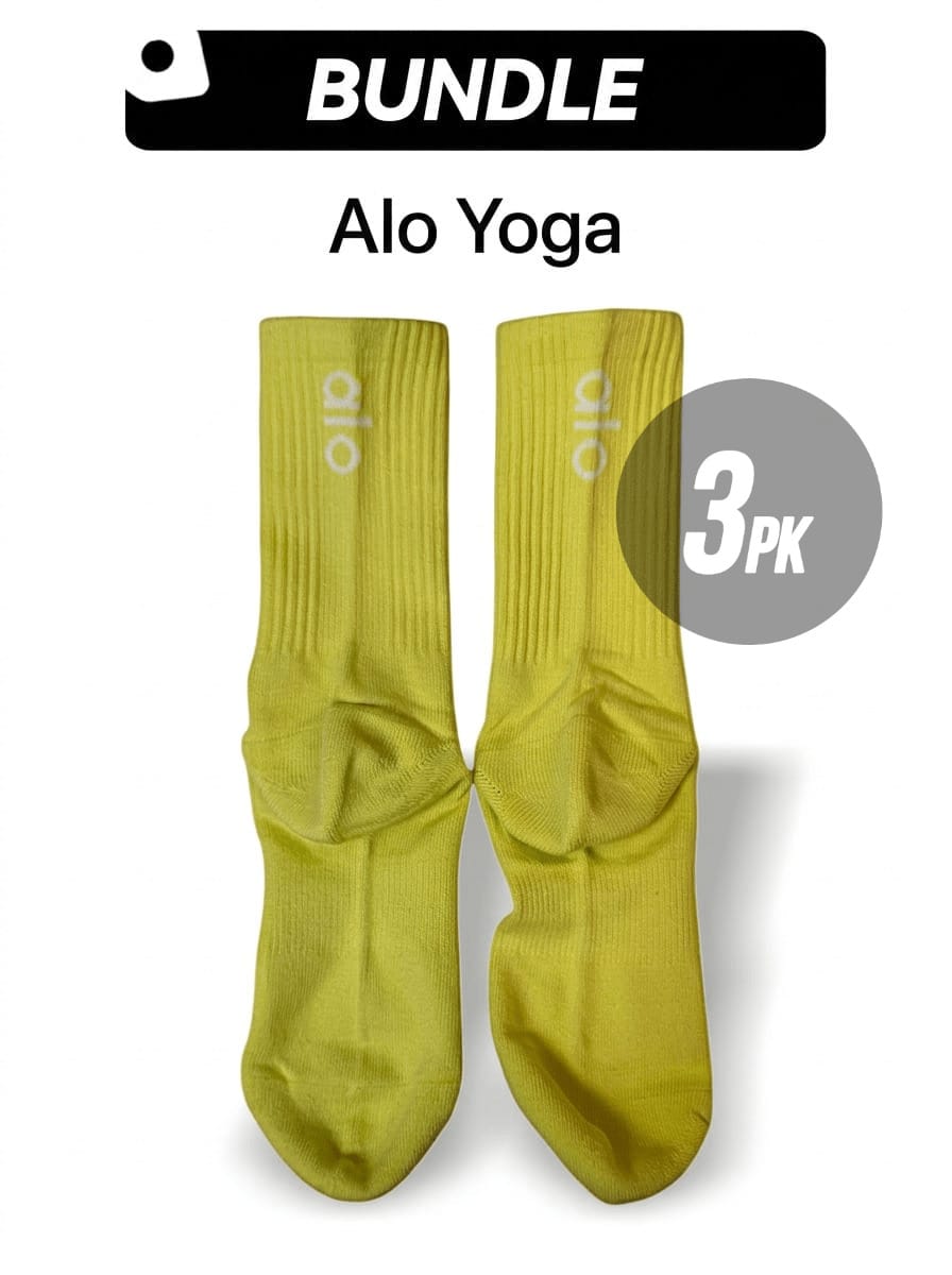 Alo Yoga TRAVERSE 運動日常中性襪 吸汗透氣輕量 素色柔軟好洗 A0008M - 黃色/白色 + TRAVERSE 運動日常中性襪 吸汗透氣輕量 素色柔軟好洗 A0008M - 黃色/白色 - 黃色*3 - 查看 1