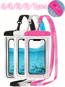 1/2/3pcs Universal Waterproof Phone Pouch/Case, Compatible With IPhone 17, 16, 15, 14, 13 Pro, Max Plus, Suitable For Swimming, Rafting, Diving, Underwater Photography, Beach, Outdoor Sports, Summer Travel, Vacation, Back To School Essential - Multicolor - View 1