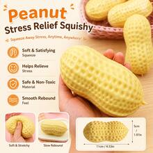 Jouet à presser en forme de cacahuète réaliste, jouet anti-stress super doux à rebond lent, accessoire de main créatif et réaliste pour soulager le stress, soulage l'anxiété, décoration de bureau portable à presser - Multicolore - Voir 8