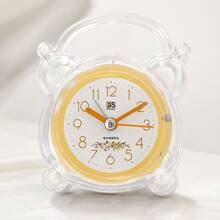 1pc Cute Pink Analog Alarm Clock, Silent Sweep No Ticking, Snooze Function, Rear Night Light Button, ABS Shell, 1 AA Battery Powered Not Included, Desktop Clock For Bedroom Bedside Office Dorm Kitchen, Birthday Christmas Gift - Multicolor - View 17