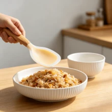 Wood Handle Silicone Rice Paddle Spoon, Lightweight Elegant Kitchen Rice Scoop With Standing & Hanging Hook Design, Healthy Harmless Non-Stick Spatula, Multiple Colors Available For Household Rice Cooker Daily Kitchen Cooking Use - View 2
