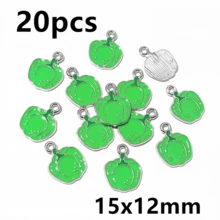 20 piezas de dijes de esmalte con forma de verduras, colgantes de chile, tomate, patata, maíz, zanahoria, dijes de comida, accesorios y hallazgos para hacer joyas DIY - verdura - Ver 17