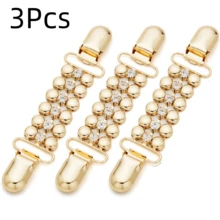 1Pc/2/3Pcs New Rhinestone Claw Chain Clothing Buckle Alligator Hair Clip Shawl Scarf Cardigan Sweater Tightening Brooch Clip Accessory Button Ornament - Multicolor - View 17