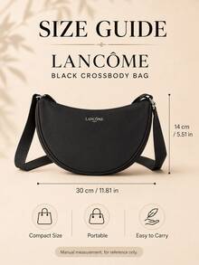 Lancôme 黑色斜挎包，大容量，合成皮革材質，可收納日常必需品，可調節寬肩帶設計，適合多種穿搭風格 - 黑色 - 查看 10