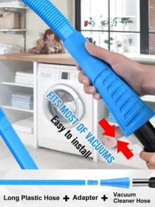 LMMAKE 1 Pack Dryer Lint Vacuum Attachments, Flexible Vacuum Extension Hose - Third Generation, Extendable, Ideal For Hard-To-Reach Areas, Durable Plastic Material, Blue, Vacuum Cleaner Accessory/Durable Plastic Hose, Vacuum Cleaner Accessories. - 特定品牌型 - 查看 4