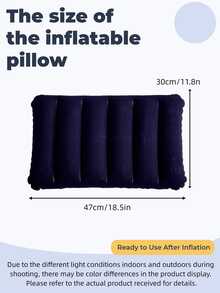 Square Inflatable Travel Pillow Neck Support For Men And Women Lumbar Cushion Ideal For Camping Beach Tent Rest Long Flights Road Trips Comfortable Aviation Accessory Elegant Travel Gear Inflatable Material Camping Essentials Travel Essential - Multicolor - View 14