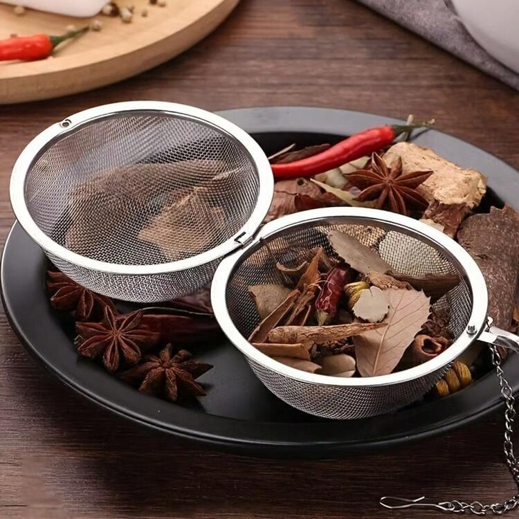 一套小/中/大号不锈钢调味球，适用于茶、汤、火锅、调味过滤，创意茶漏，厨房工具，不锈钢调味球，新款家用腌制调味球，适用于汤、炖菜、肉类、调味包、茶叶过滤器，家用厨房调味过滤 - 彩色 - 查看 12