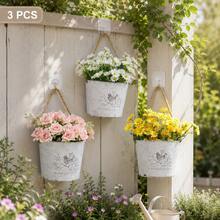 1pc/2pcs/3pcs Vintage Oval Wall-Mounted Metal Planter With "FLOWERS & GARDEN" Sign, Suitable For Indoor And Outdoor Succulents, Dried Flowers, Balcony And Patio Hanging Planter, Pastoral Style Succulent Pot - Flowerpot - View 17