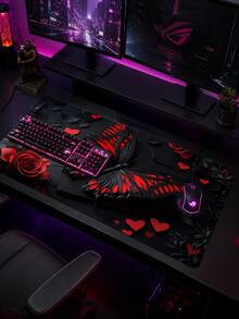 1 pieza Alfombrilla de ratón grande con patrón floral rosa, 60X30cm Tapete de escritorio, Alfombrilla de escritorio de oficina, Alfombrilla de teclado, 0.3cm de grosor Base de goma antideslizante Lavable Duradera, Protector de escritorio con forma de flor rosa y blanca, Adecuado para estudiantes que aprenden, Tapete de vuelta al colegio, Temporada escolar, Portátil, Accesorios de escritorio de oficina y computadora de escritorio del hogar, Hermoso y práctico, Regalo ideal para niñas, familia y amigos Temporada de graduación - Ver 4
