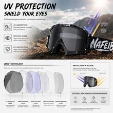 NAFEIB Outdoor Riding Goggles, Unisex Windproof Dustproof Sports Protective Eyewear With Adjustable Elastic Strap For Motorcycle, Mountain Bike, ATV And Outdoor Activities - SDX600 - View 5