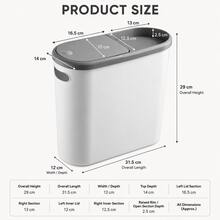 1pc Large Capacity Bathroom Trash Can - Creative Gap Design, Push-Type Lid, Simple Wastebasket, Bathroom Organization Home Essential - Multicolor - View 5