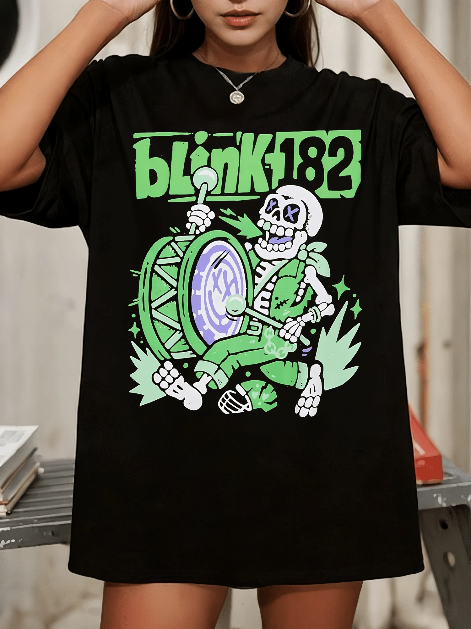 Blink182SS Marching Band Skeleton T-Shirt Size Medium - Black - View 1