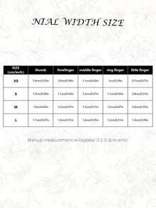 10片中短方型手工穿戴甲，夏季美甲，裸粉色與黑色假指甲，蝴蝶結、鈕扣、波點與珍珠美甲設計，亮面飾面，可重複使用壓克力指甲，適合日常配戴 - 彩色 - 查看 7
