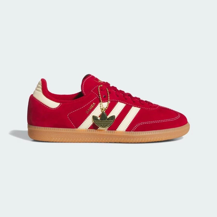 Adidas Samba OG Shoes Women's Team Victory Red / Warm Vanilla KZ9345 | Retro Heritage Style, Timeless Silhouette - 勝利團隊紅 - 查看 1