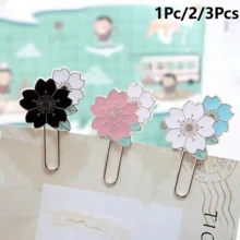 1Pc/2/3Pcs Creative Metal Bookmarks, Exquisite Cherry Blossom Book Clips, Multicolor Flower Bookmarks, Aesthetic Cute Sakura Page Markers, Learning Stationery, Reading Aid For Book Lovers, Students, Women Girls, Teacher Appreciation Gift - Multicolor - View 2
