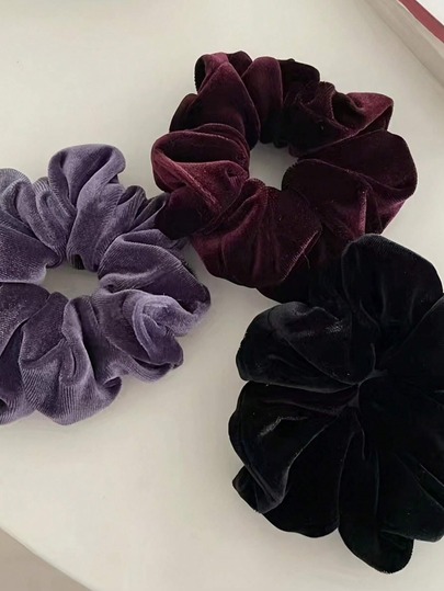 3/4 Pcs Women's Autumn/Winter Velvet Hair Accessories Headwear Simple Elegant High-End Scrunchie Suitable For Daily Use Ponytail Hair Ties Elastics Rubber Bands