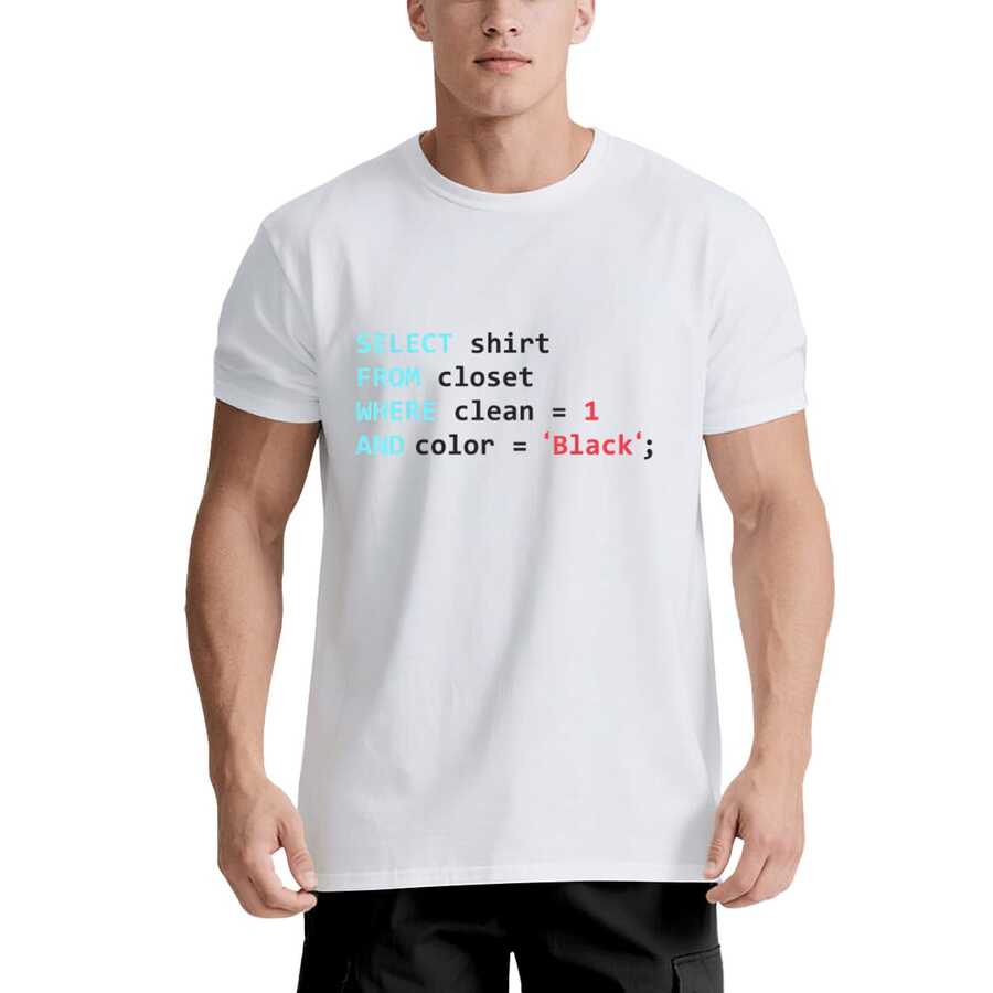 SQL Programmer Query Geek Database Coding T-Shirt - 하얀색 - 보기 1