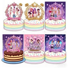 1pc Cake Toppers, Stylish Egg Dessert Inserts, Creative K-Pop Birthday Party Decor Supplies, Random Style - Multicolor - View 2