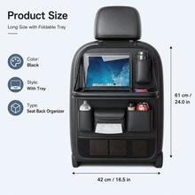 Car Seat Back Storage Organizer Leather Rear Seat Storage Box Table Style Car Seat Back Hanging Bag Anti-Kick Mat - Multicolor - View 6