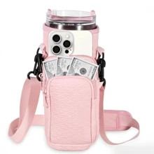 40oz Insulated Tumbler Waterproof Nylon Carrying Bag, With Crossbody Strap, Phone Pocket And Detachable Shoulder Strap, Adjustable Strap Length, Suitable For Fitness And Travel - Multicolor - View 6
