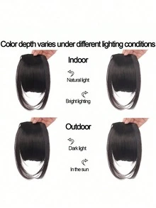 Synthetic Mixed Blonde Ponytail Extension With Sideburns & Thick Bangs, Wedding Daily Fake Hair Bun For Women Girls Party Cosplay Accessories - Multicolor - View 10