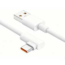 一體化TPE防斷裂彎頭Type-C快充線，多協議閃充高效快充，兼容Apple 15 16 17系列及所有手機型號快充數據線 - 白色 - 查看 7