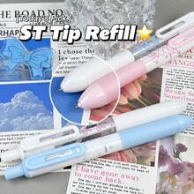 4支裝粉色蝴蝶結（含緞帶）快乾凝膠筆，0.5mm細筆尖，書寫順滑，適用於辦公室與教室用品，返校季 - 淺粉色 - 查看 6