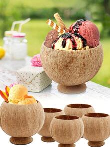 Set Gelas Tempurung Kelapa yang Dipoles, Cocok untuk Pesta Bertema Hawaii - Gelas Tempurung Kelapa yang Dapat Digunakan Kembali, Cocok untuk Makanan Penutup dan Es Krim, Sempurna untuk Dekorasi Pernikahan, Pesta Wisuda, dan Pesta Kolam Renang Musim Panas - Beraneka warna - View 6