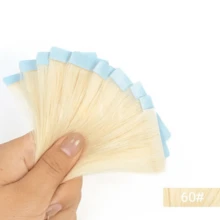 Kercsityn Extensiones de cabello invisible con cinta, cabello humano virgen profesional, inyectadas sin costuras, cosidas a mano, balayage, 10 piezas (1#, 2#, 18P613#, 60#) - S60 - Ver 10