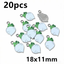 20 piezas de dijes de esmalte con forma de verduras, colgantes de chile, tomate, patata, maíz, zanahoria, dijes de comida, accesorios y hallazgos para hacer joyas DIY - verdura - Ver 45